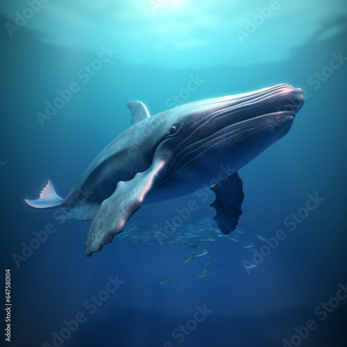 3d big whale is looking for food © Robin