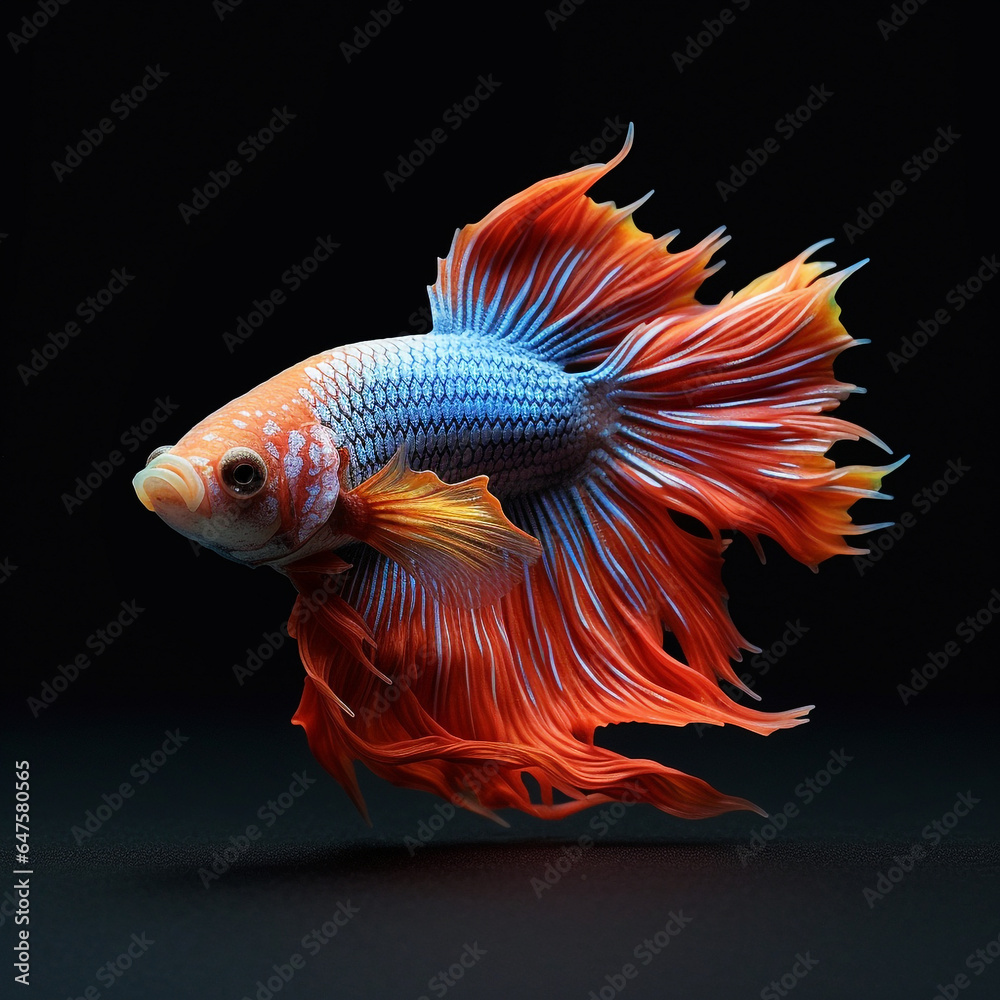 Betta fish with a beautiful tail Betta fish with a beautiful tail