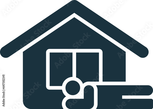 Homeless shelter icon. Monochrome simple sign from charity and non-profit collection. Homeless shelter icon for logo, templates, web design and infographics.