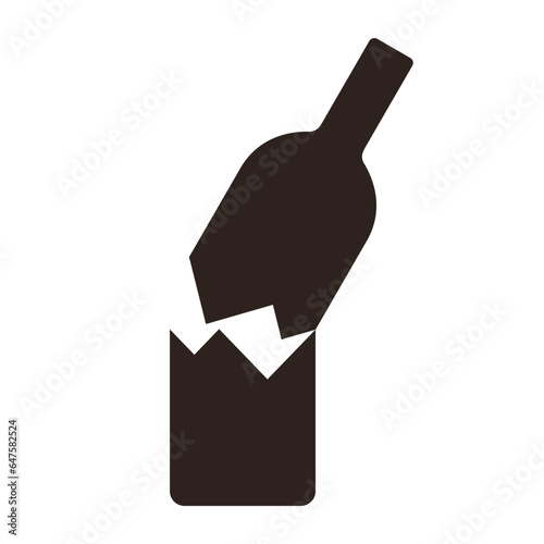 Broken glass bottle icon. Broken symbol