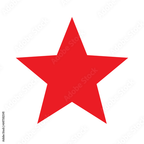 Red star icon. Christmas symbol