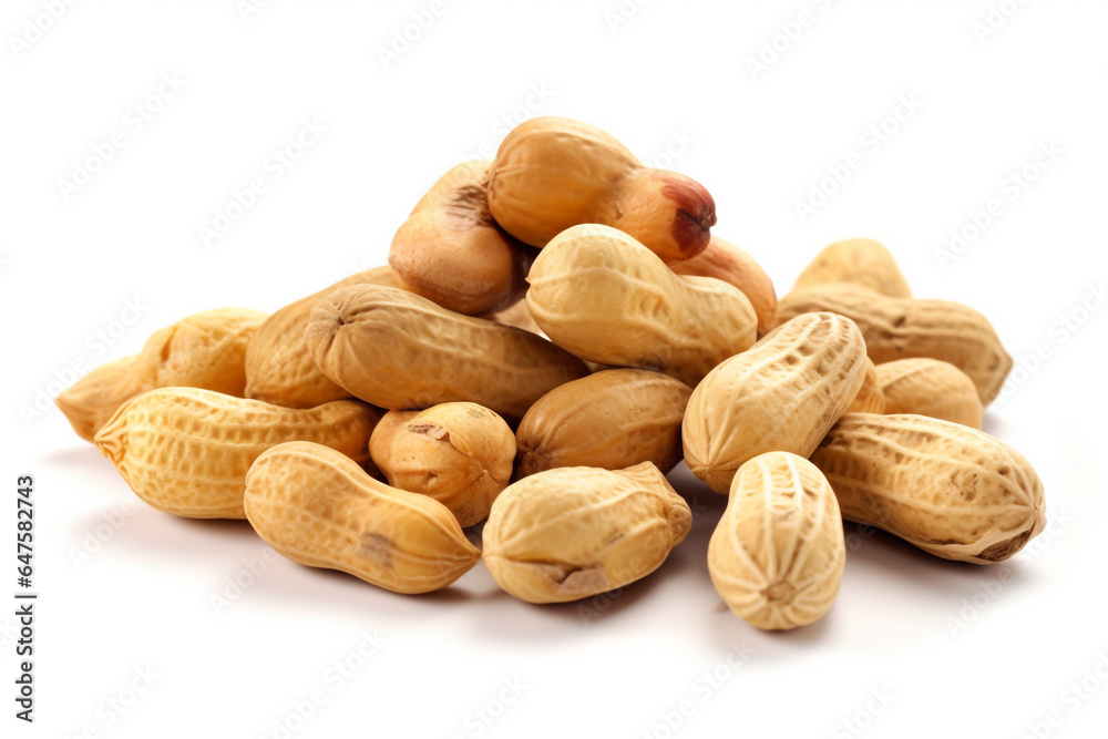 Kacang tanah (Arachis hypogaea) or groundnut. Raw peanuts