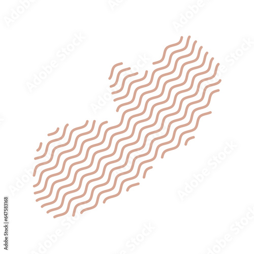 Diagonal Zigzag brown lines with Organic liquefied and fluid shape contemporary illustration