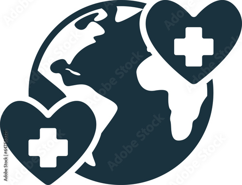 International aid icon. Monochrome simple sign from charity and non-profit collection. International aid icon for logo, templates, web design and infographics.