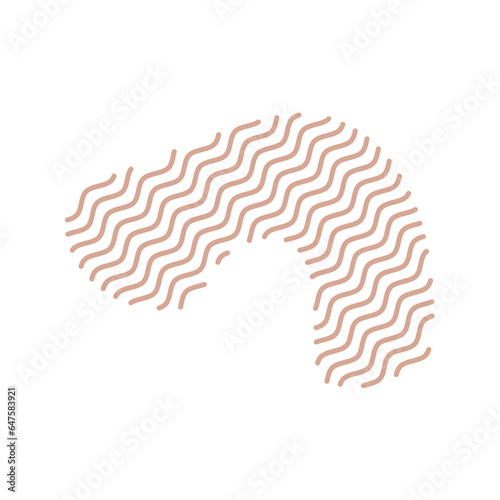 Diagonal Zigzag brown lines with Organic liquefied and fluid shape contemporary illustration