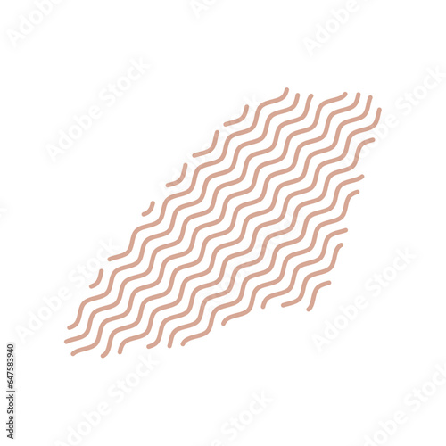 Diagonal Zigzag brown lines with Organic liquefied and fluid shape contemporary illustration