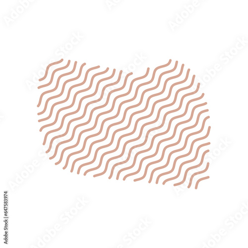 Diagonal Zigzag brown lines with Organic liquefied and fluid shape contemporary illustration
