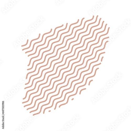Diagonal Zigzag brown lines with Organic liquefied and fluid shape contemporary illustration