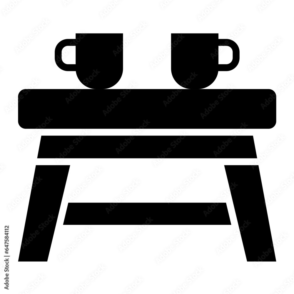 Tea Table Vector Icon Design Illustration Tea Table Vector Icon Design Illustration