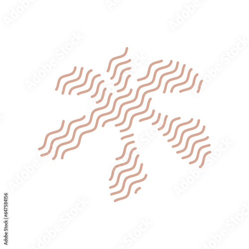 Diagonal Zigzag brown lines with Organic liquefied and fluid shape contemporary illustration