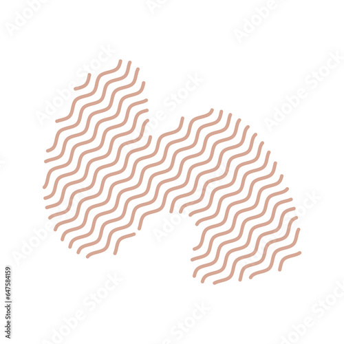 Diagonal Zigzag brown lines with Organic liquefied and fluid shape contemporary illustration