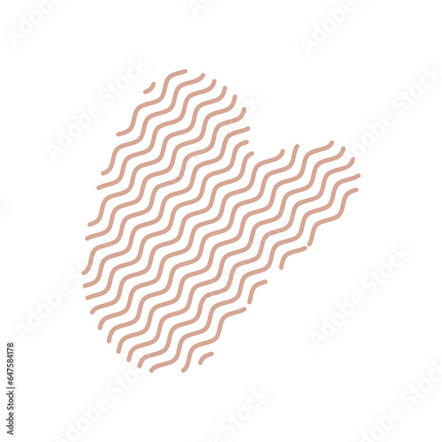 Diagonal Zigzag brown lines with Organic liquefied and fluid shape contemporary illustration