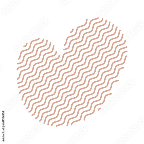 Diagonal Zigzag brown lines with Organic liquefied and fluid shape contemporary illustration