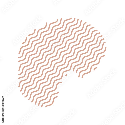 Diagonal Zigzag brown lines with Organic liquefied and fluid shape contemporary illustration