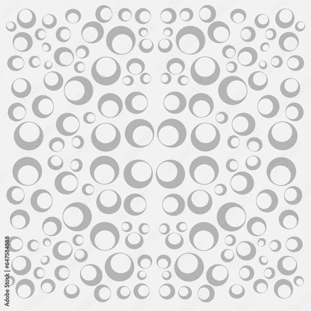 Vector abstract monochrome pattern in the form of circles on a gray background