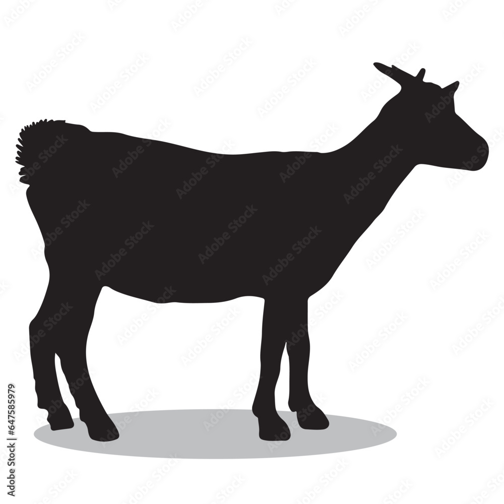 Goat Silhouette, cute Goat Vector Silhouette, Cute Goat cartoon Silhouette, Goat vector Silhouette, Goat icon Silhouette, Goat Silhouette illustration, Goat vector	