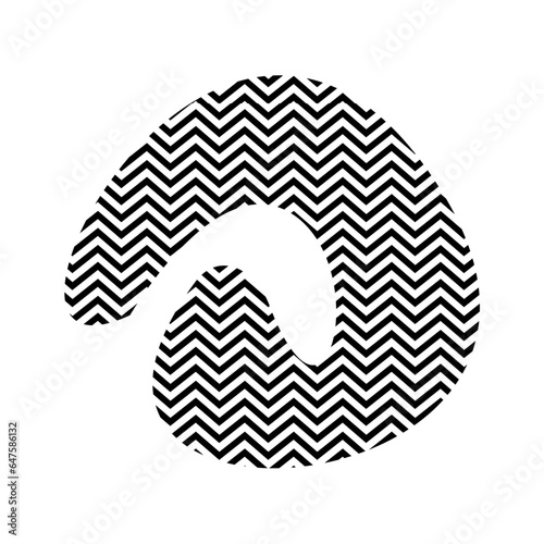 Zigzag lines with Organic liquefied and fluid shape contemporary line shape illustration
