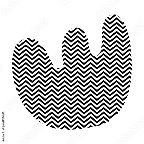 Zigzag lines with Organic liquefied and fluid shape contemporary line shape illustration