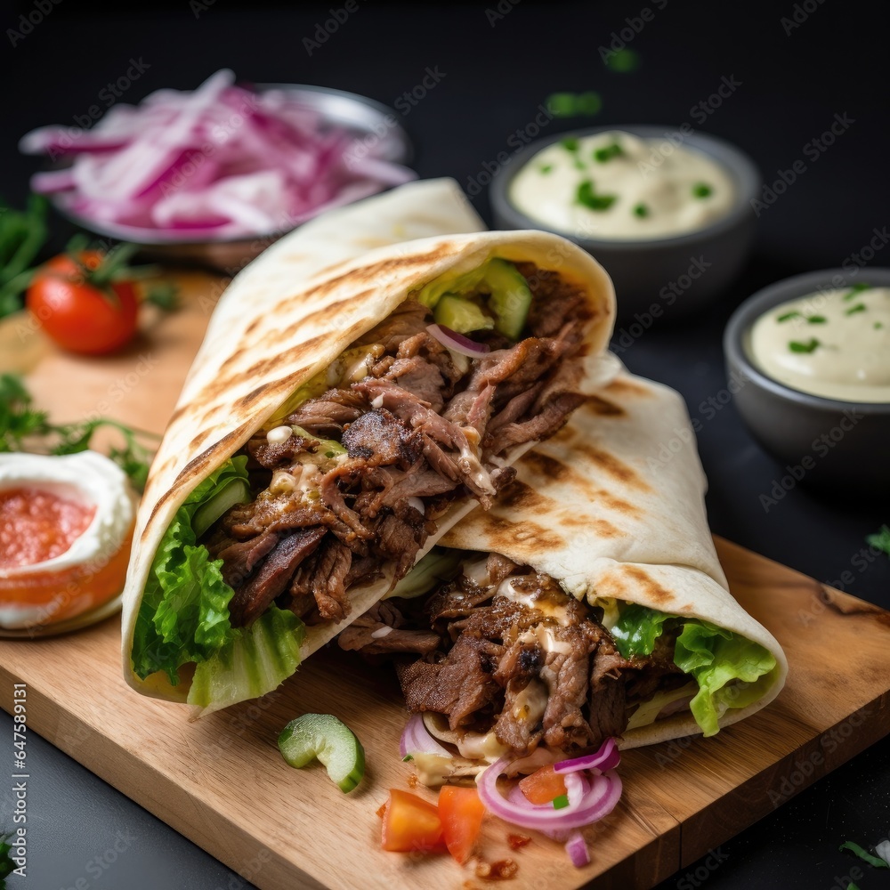 cooking shawarma on the kitchen table cooking shawarma on the kitchen table