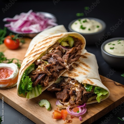 cooking shawarma on the kitchen table