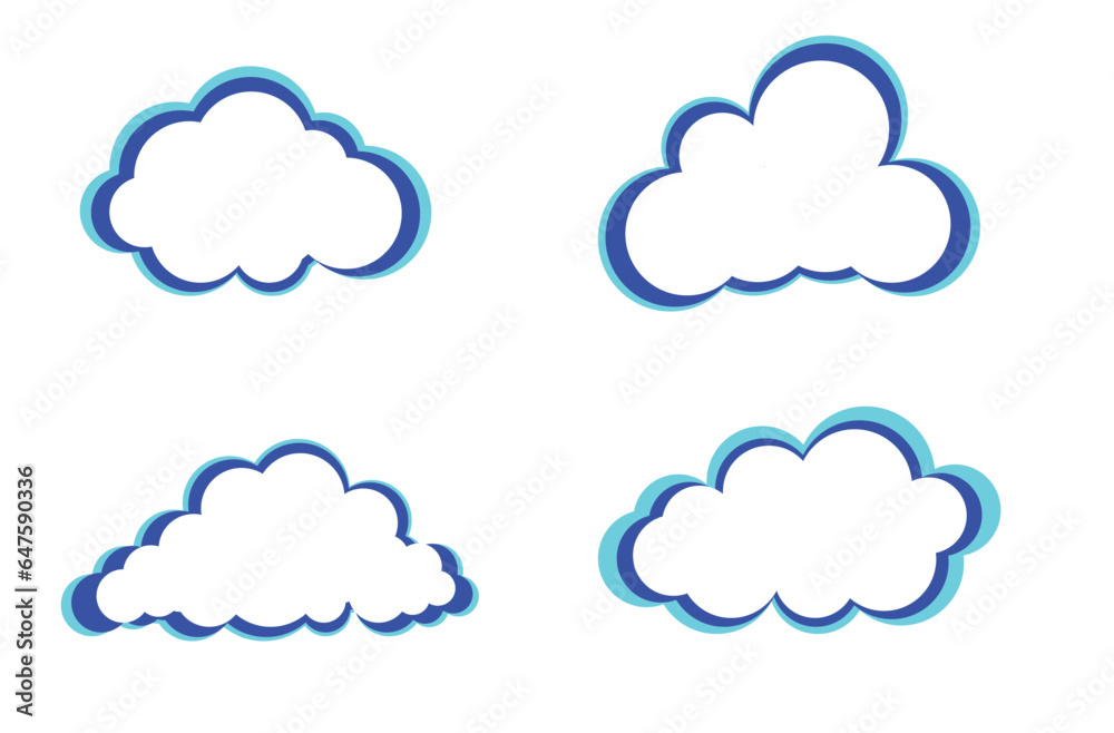 cloud vector. white cloudy set isolated on white background
