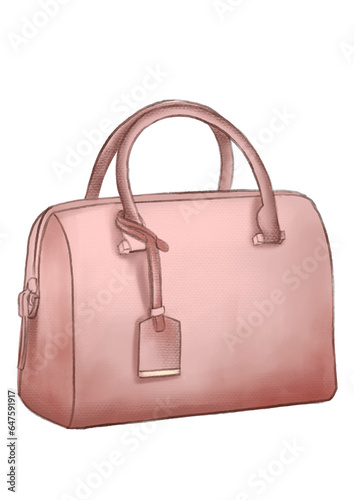 Watercolor Pink Handbag Illustration