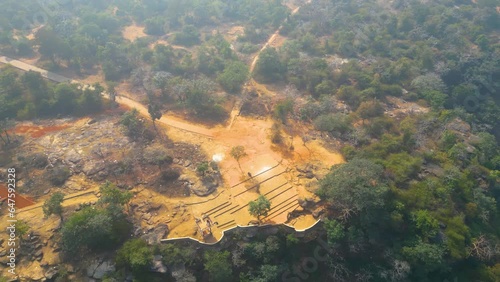 The Rajdari and Devdari waterfalls are located within the lush green Chandraprabha Wildlife Sanctuary view from Drone photo