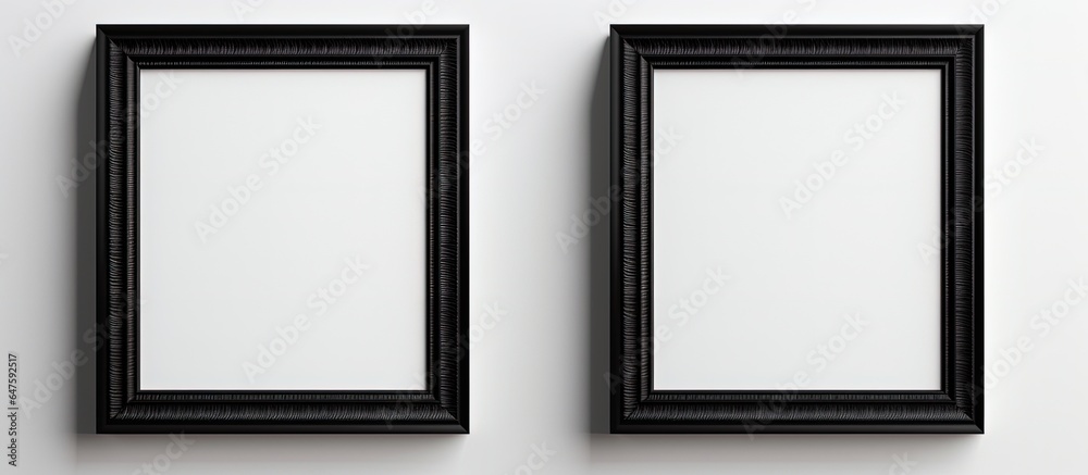 Black wooden frame on a white backdrop Black wooden frame on a white backdrop