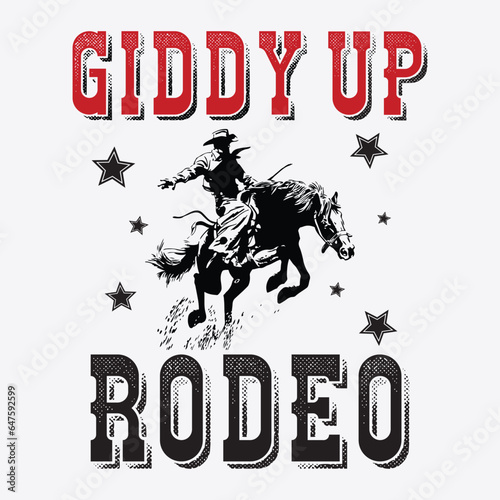 giddy up rodeo cowboy t-shirt design