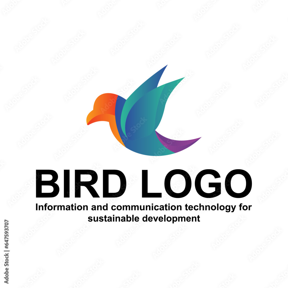 Bird gradient color logo design Bird gradient color logo design