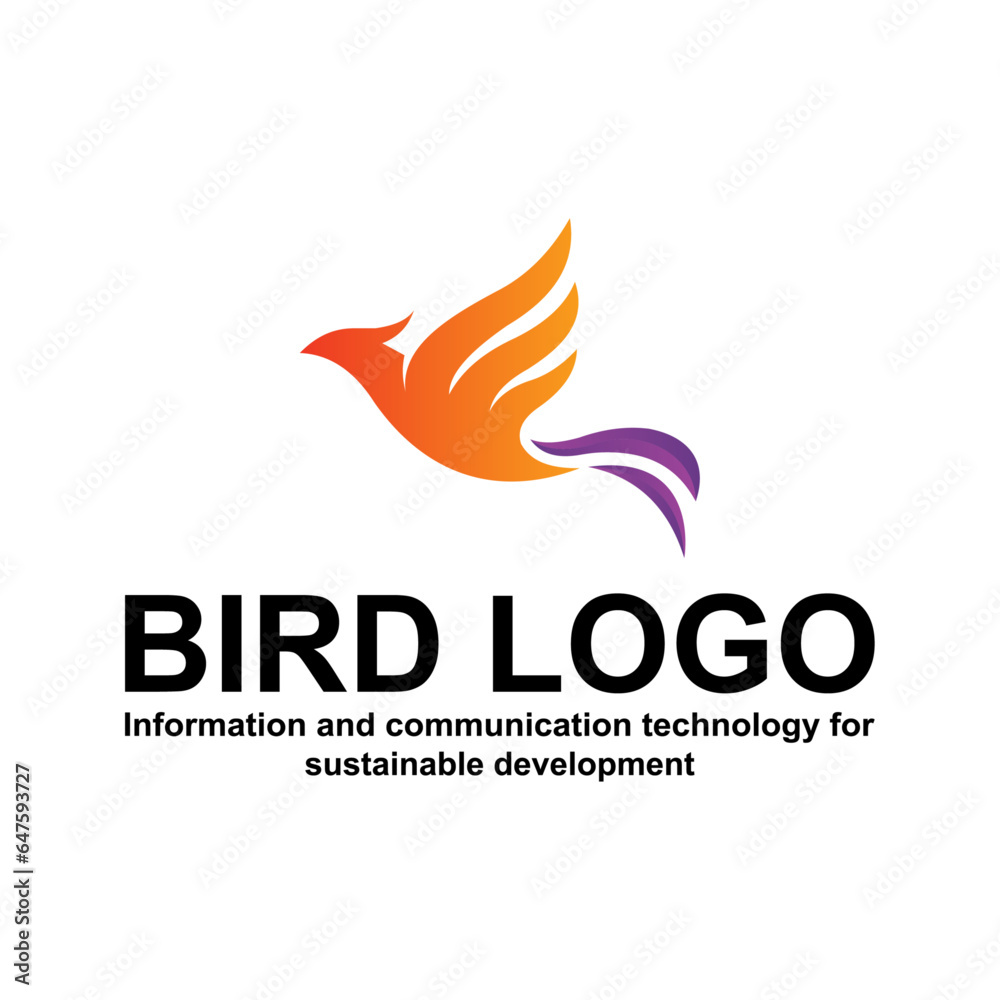 Obraz premium Bird gradient color logo design