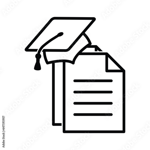 education icon vector diplom sign graduation cap icon 