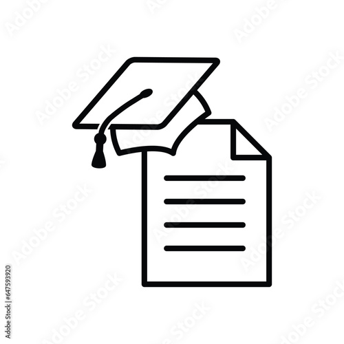 education icon vector diplom sign graduation cap icon 