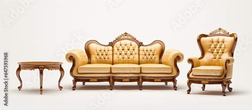 Classic furniture set with white background