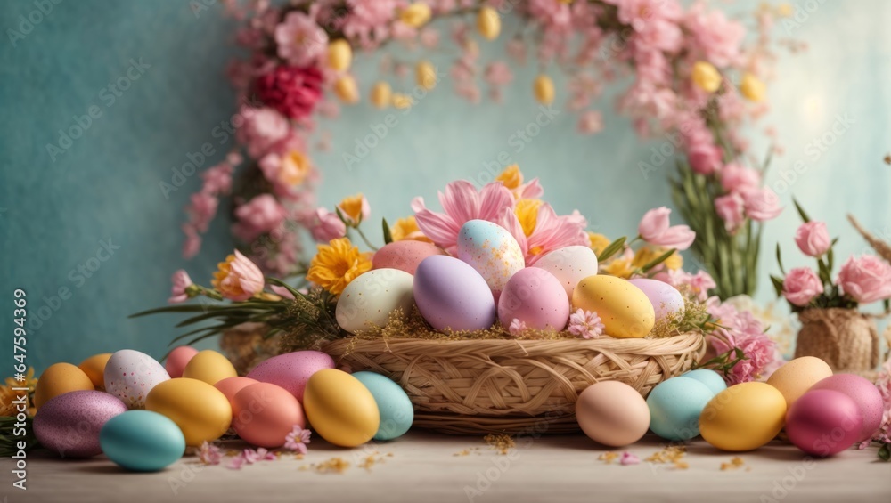 bunte Osterdekoration, gen AI bunte Osterdekoration, gen AI