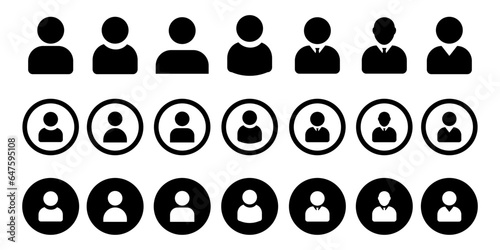 User icon vector set. Profile and people silhouette. people line icon, outline and solid vector illustration