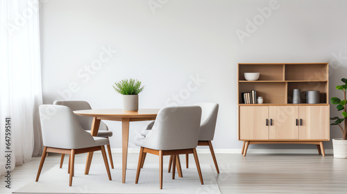 Light gray scandinavian modern living room interior design. Generative AI