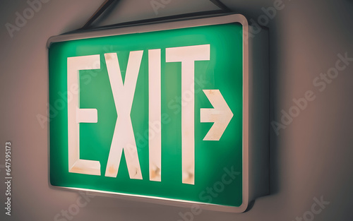 Green exit sign