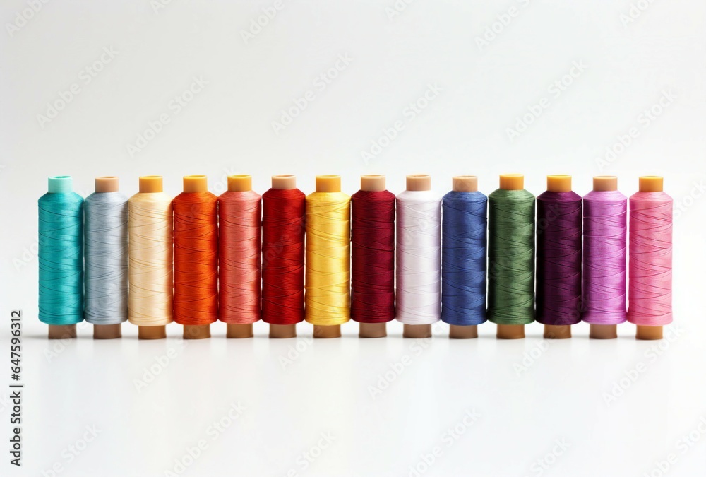 A colorful display of spools of thread A colorful display of spools of thread