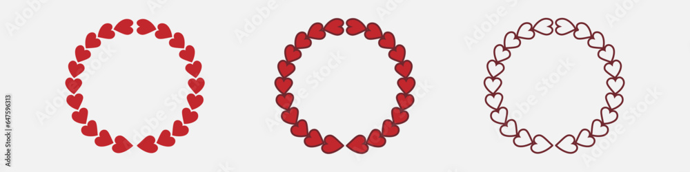 Obraz premium Red-heart wreath