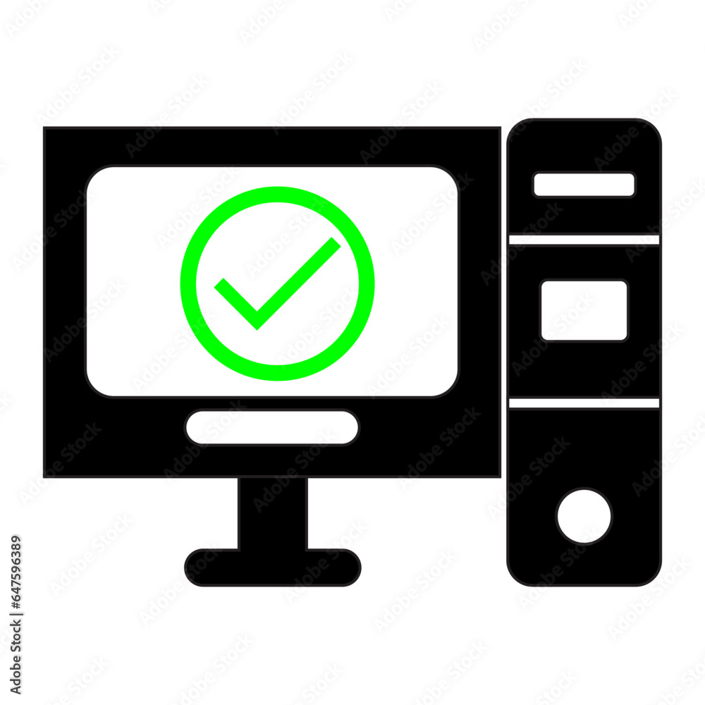 computer or laptop icon with checklist computer or laptop icon with checklist