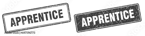 apprentice stamp set. apprentice square grunge sign