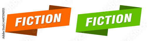 fiction banner. fiction ribbon label sign set