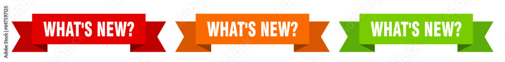 what's new? ribbon. what's new? isolated paper sign. banner what's new? ribbon. what's new? isolated paper sign. banner