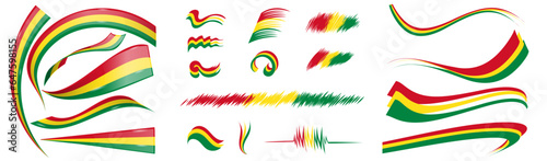Bolivia and Mali flag set elements, vector illustration on a white background