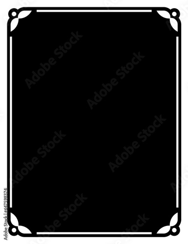 Vector border frame retro label. Vintage wine label, certificate, sticker, book cover, restaurant blackboard menu. Can be used for laser wood cutting. Black EPS vertical background in vintage style
