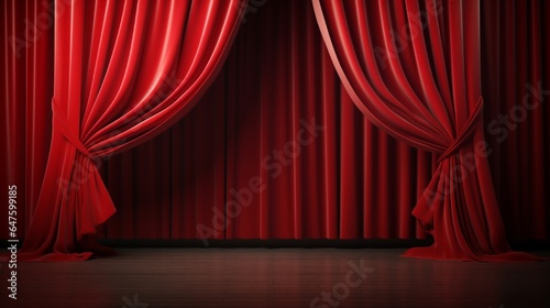 red stage with curtains generated by AI tool