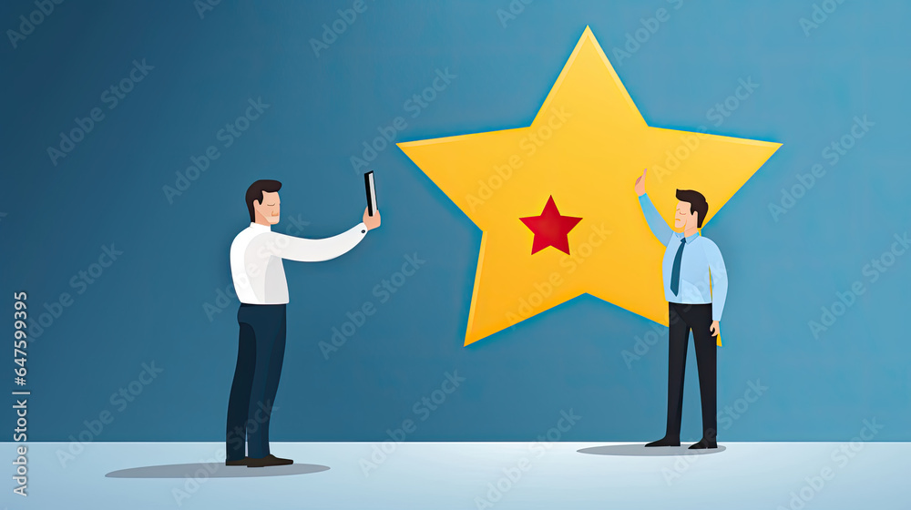 Gold star review concept image Gold star review concept image