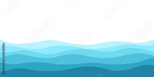 Wave abstract blue color vector stock illustration.