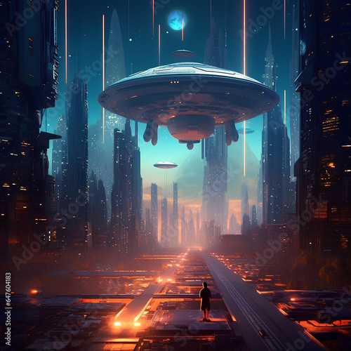 ufo over the city